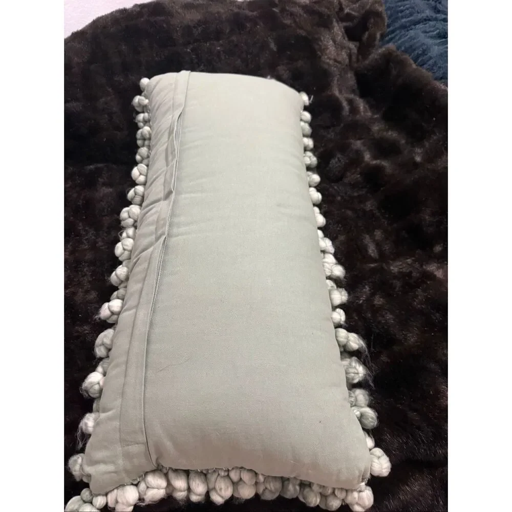 UGG Arielle Hug Pillow minty green blue lumbar yarn tufted